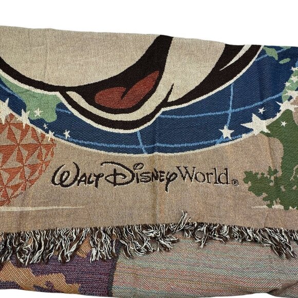 Disney Walt Disney World "Mickey" Multi Color 100% Cotton Tapestry Throw - Picture 6 of 9